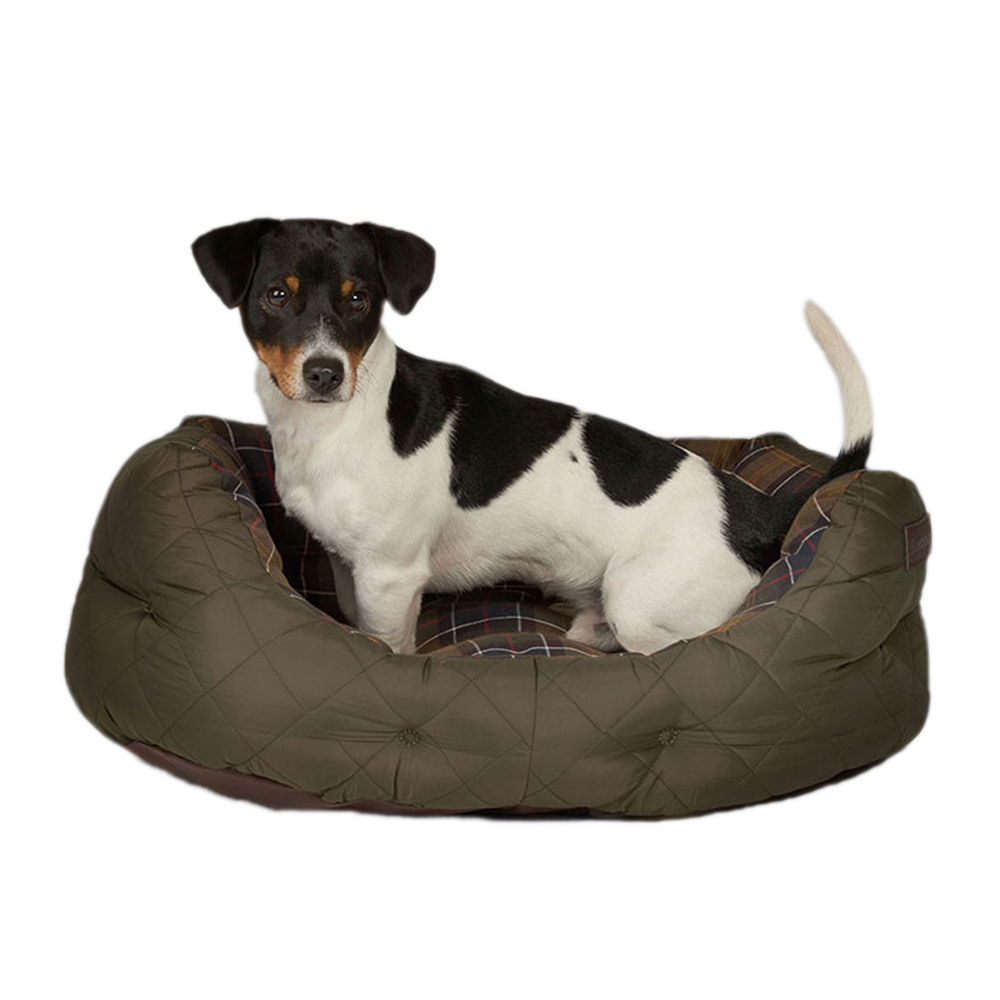 Quilted Dog Bed, Olive