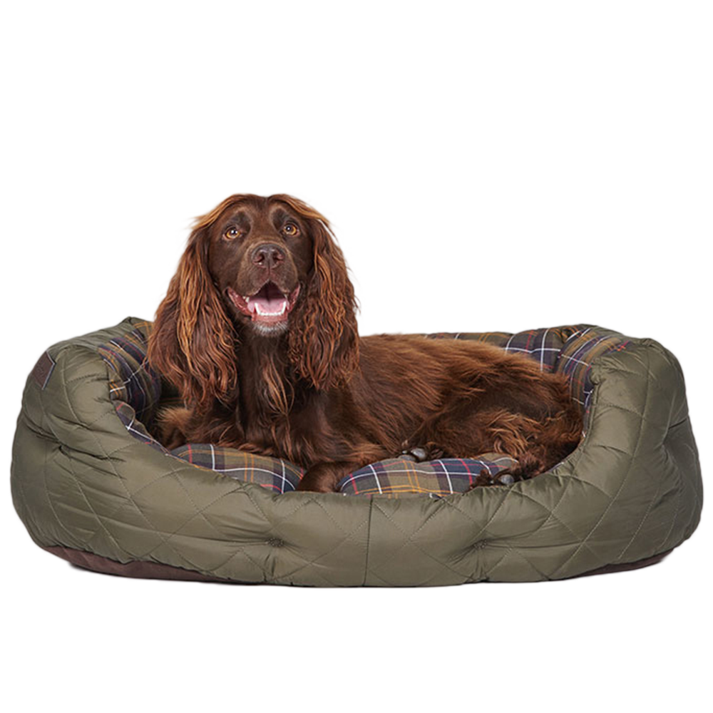 Quilted Dog Bed, Olive