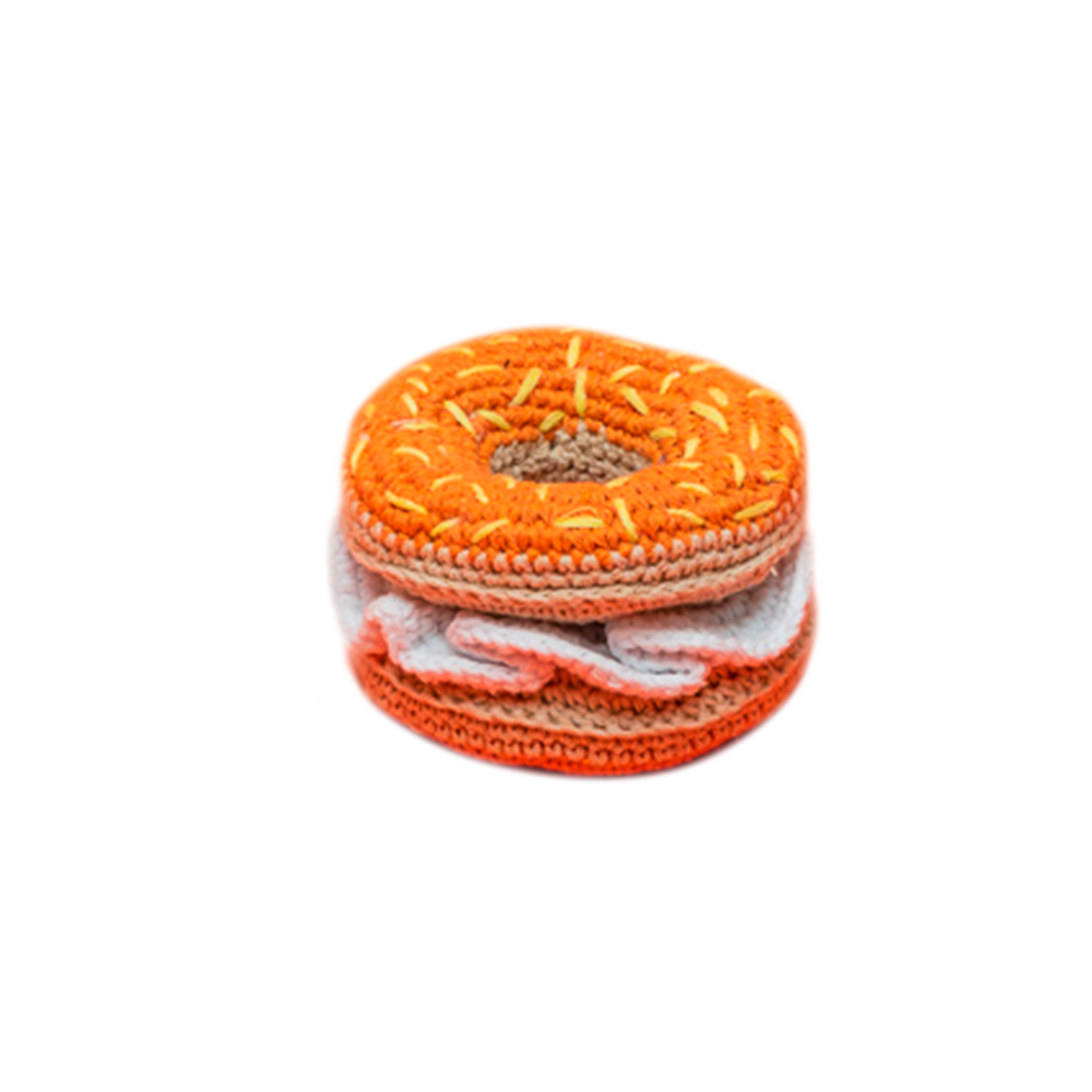 Bagel and Cream Cheese Dog Toy