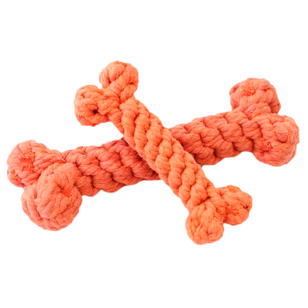 Bone Rope Toy Orange Pet Porter